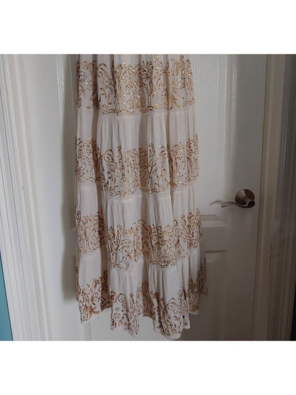 Boston Proper Boho Romantic Maxi Dress Cottagecore Whimsical Milkmaid Smocked S - Picture 6 of 12